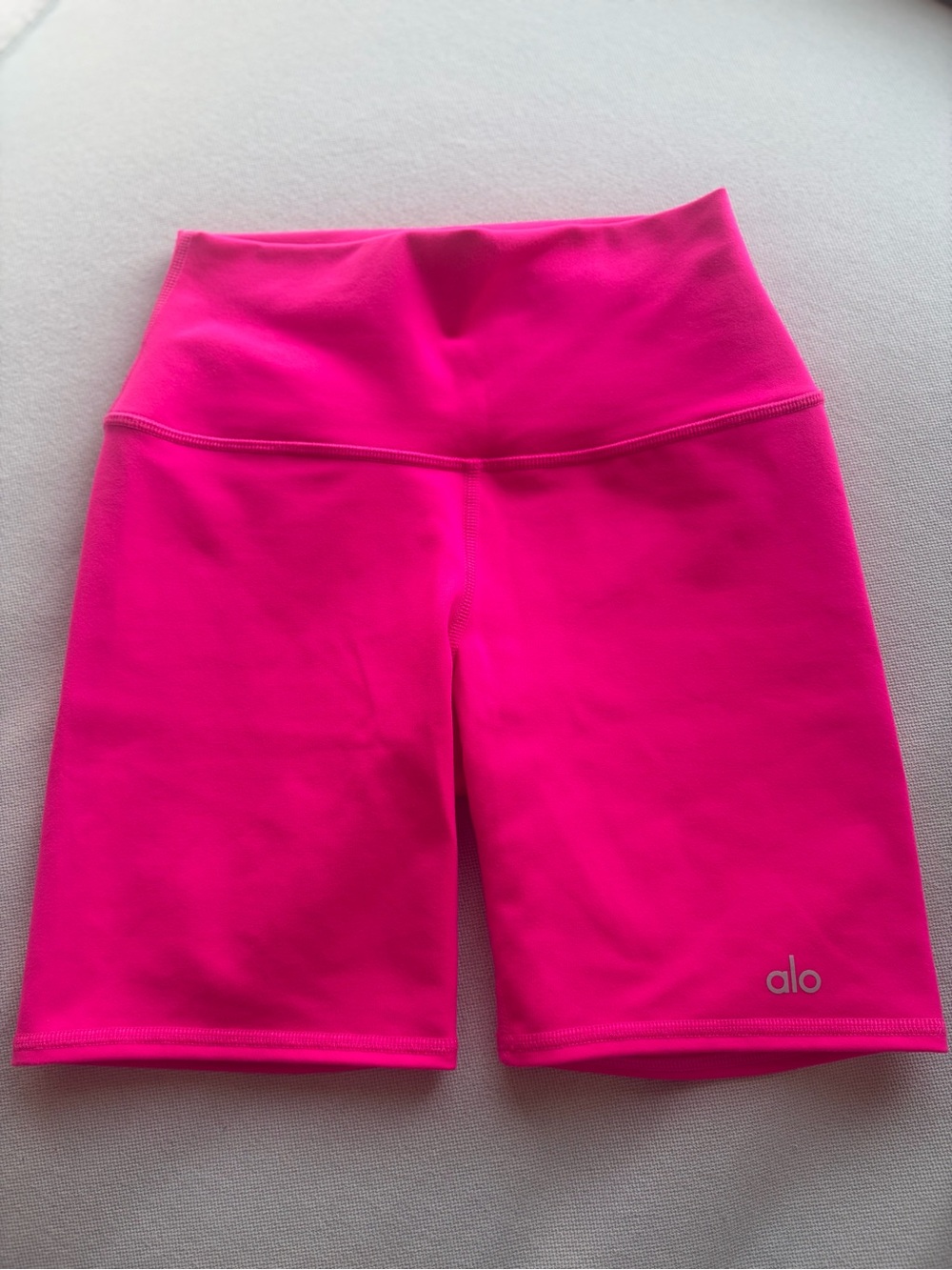 Alo High-Waist Bike Shorts in Hot Pink
